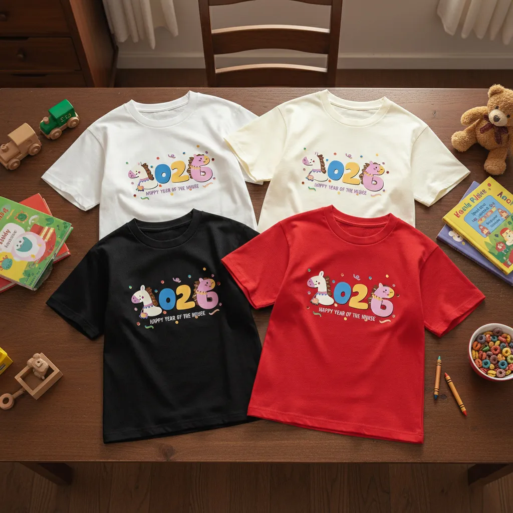 Áo thun bé trai bé gái Tết 2026 Kado vải cotton thoáng mát mềm mại 2953_thumbnail_6