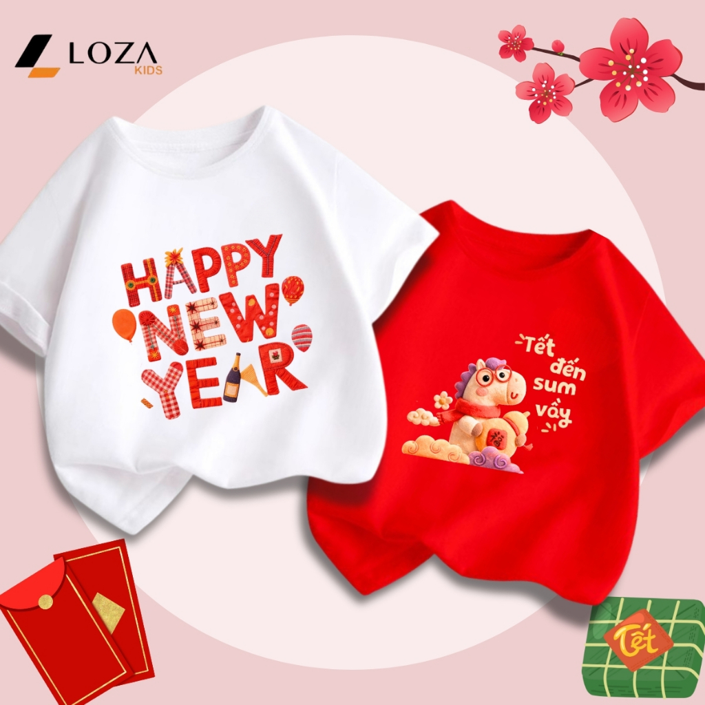 [BST Tết 2026] Áo thun bé trai, bé gái hình chủ đề Tết 2026 - Loza Kids AT038_thumbnail_2
