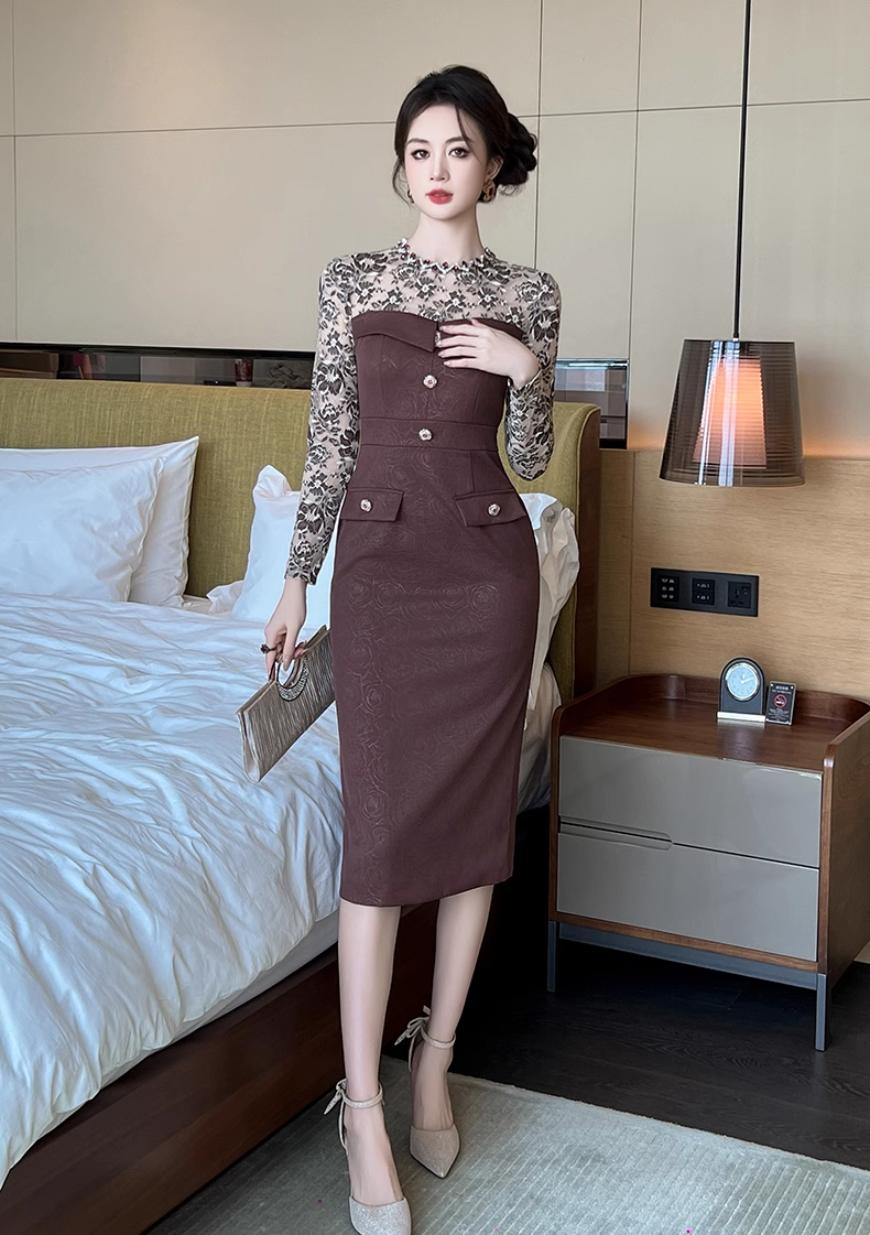 15980-Đầm body dài tay cách điệu phối  hai màu (thun dập)_thumbnail_0