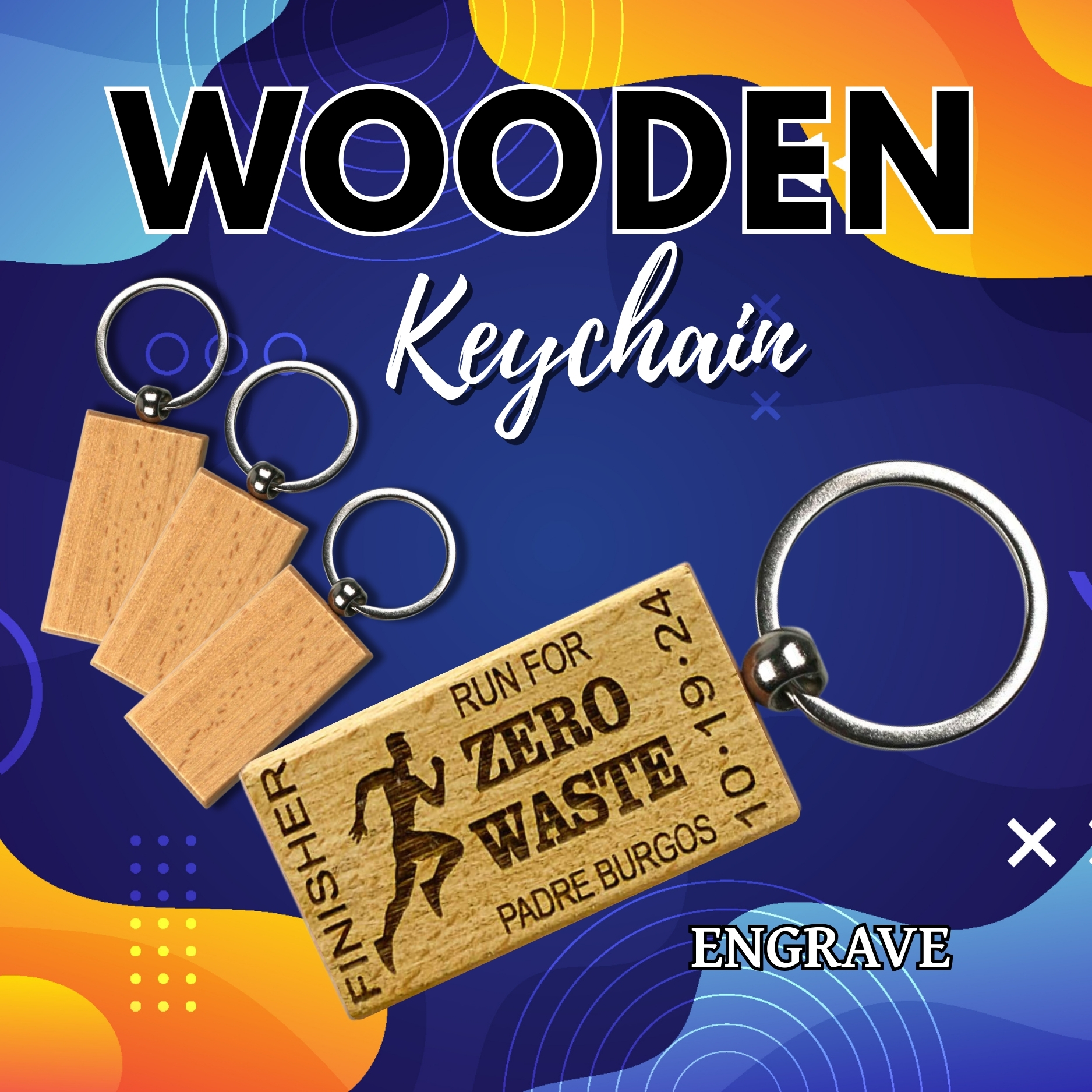 Wood Keychain Souvenir