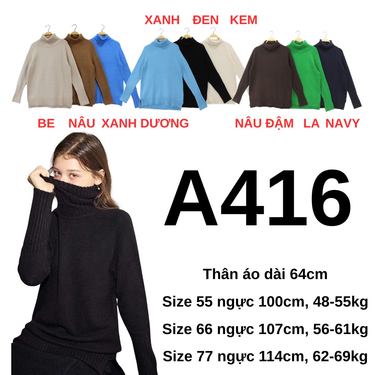 A416 Áo len nữ