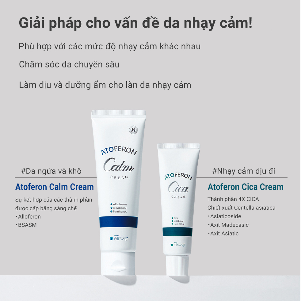 Kem Dưỡng Làm Dịu, Không Gây Kích Ứng, Nhờn Dính Cho Da Nhạy Cảm Elravie Atoferon Cica Cream 50ml_thumbnail_5