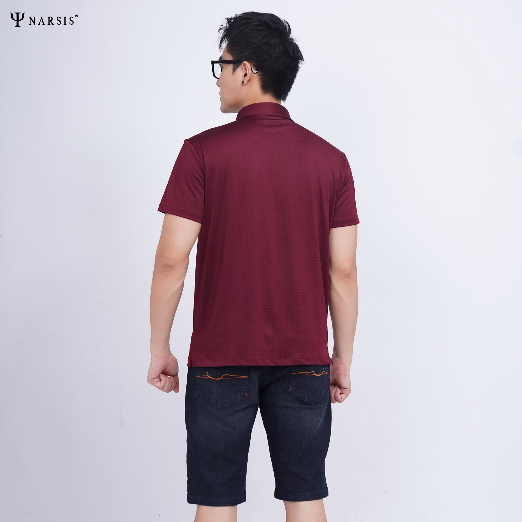 ÁO POLO NAM PA CÓ LỖ THÔNG HƠI  MÀU MẬN D23019 NARSIS CHẤT LIỆU THOÁNG MÁT, DỄ CHỊU, THOẢI MÁI CẢ..._thumbnail_3