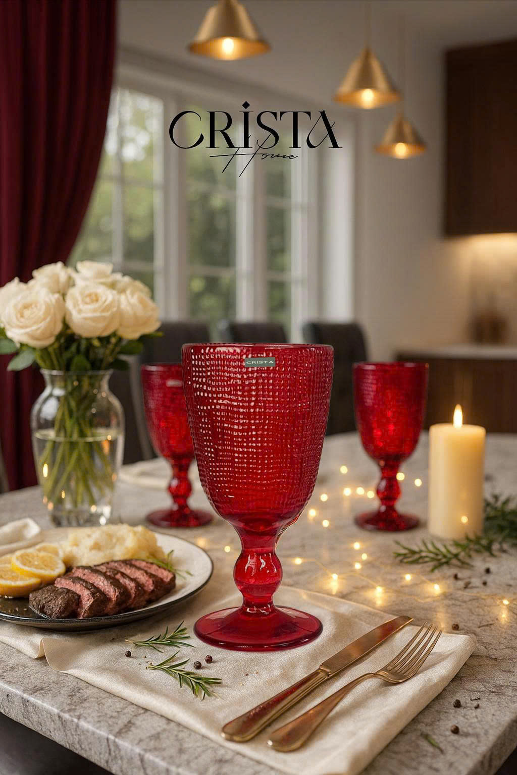 Bộ 6 ly thủy tinh CRISTA HOME vân lưới dập nổi 240 ml_thumbnail_15