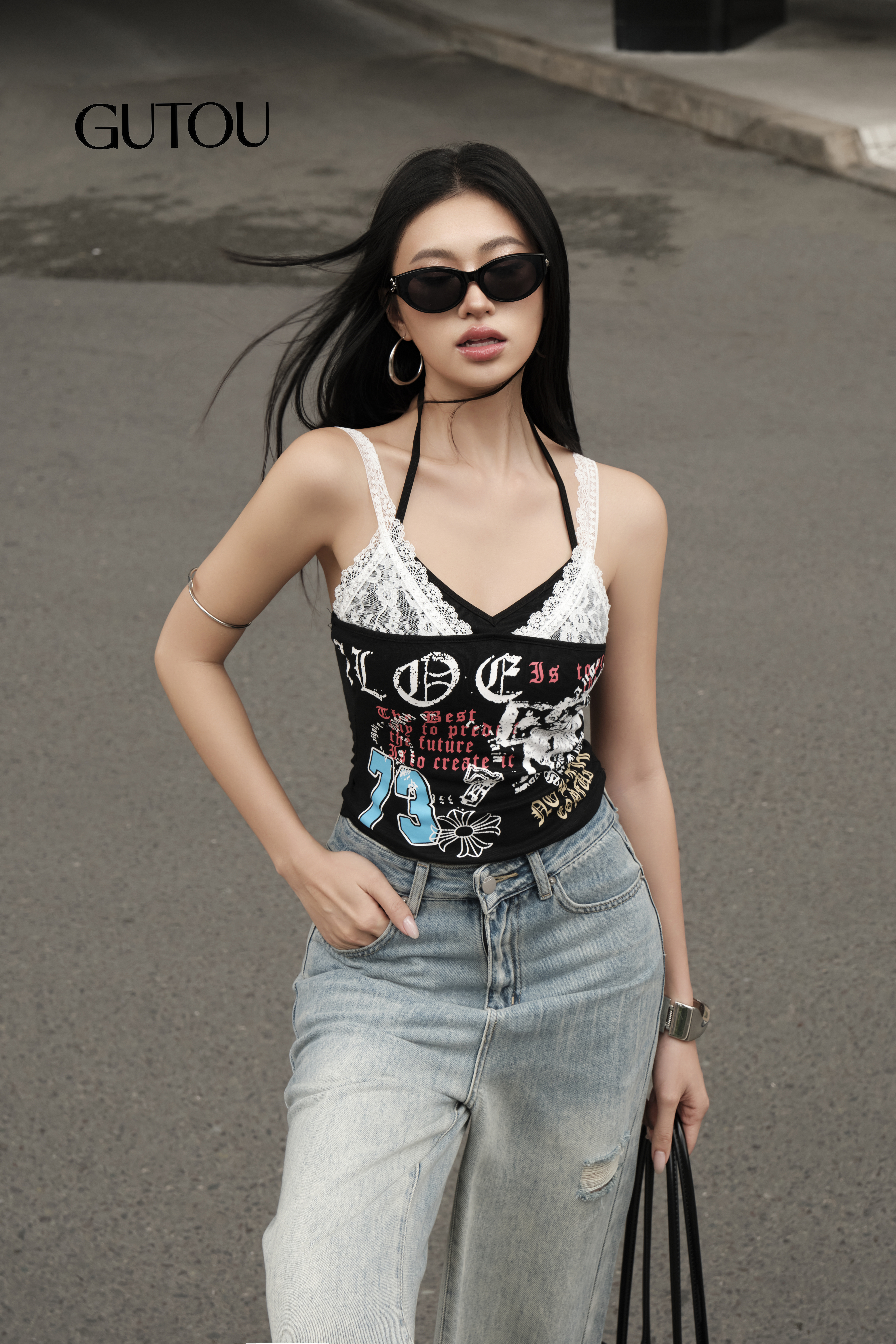 [ GUTOU ] Quần Jean Basic Rách Cá Tính_thumbnail_5