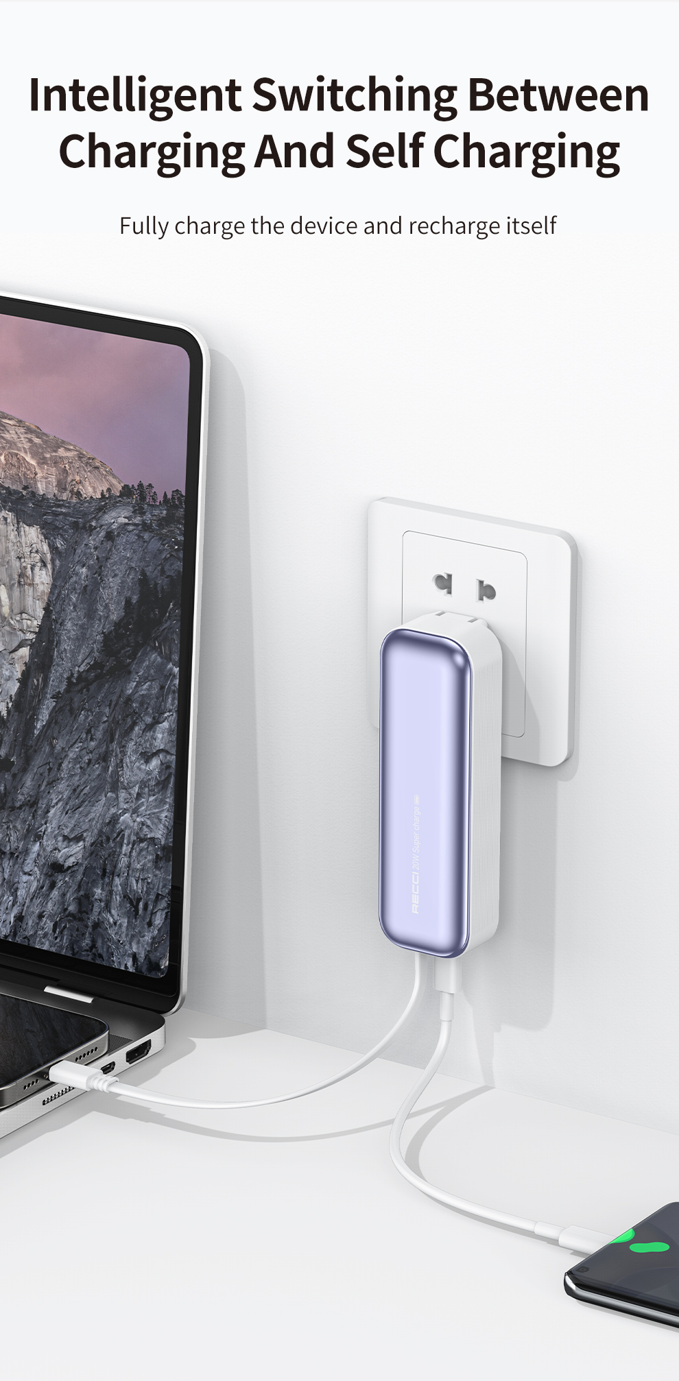 Sạc dự phòng Recci - RPB-A07-BLACK & PINK & WHITE_thumbnail_5