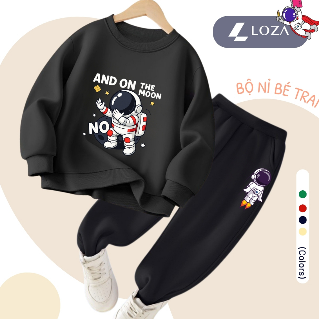 Set bộ nỉ bé trai in hình Phi hành gia - Loza Kids BI532