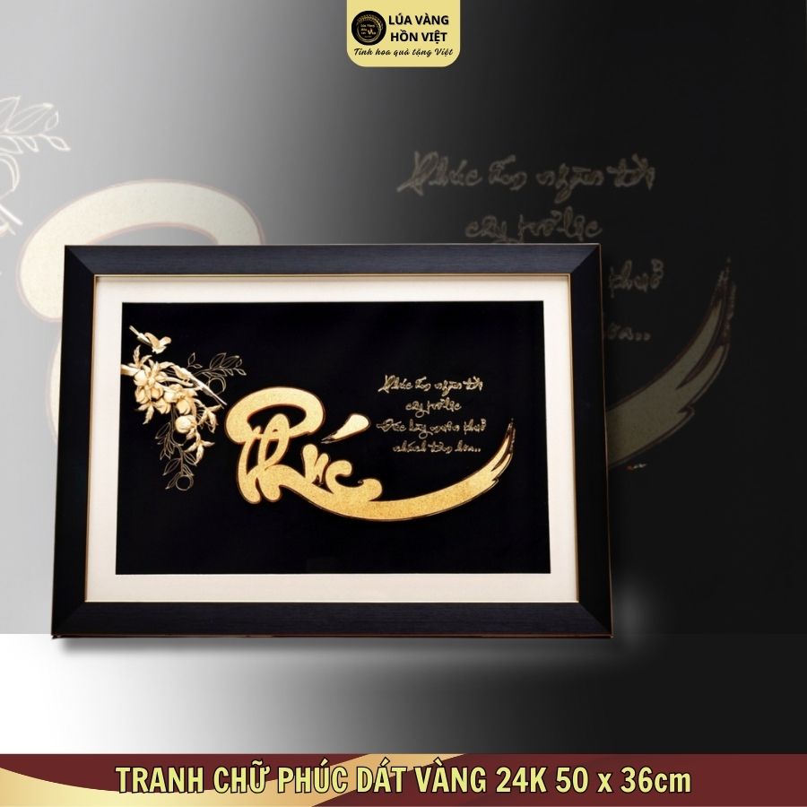 TRANH CHỮ PHÚC DÁT VÀNG 24K 50x36cm_thumbnail_0