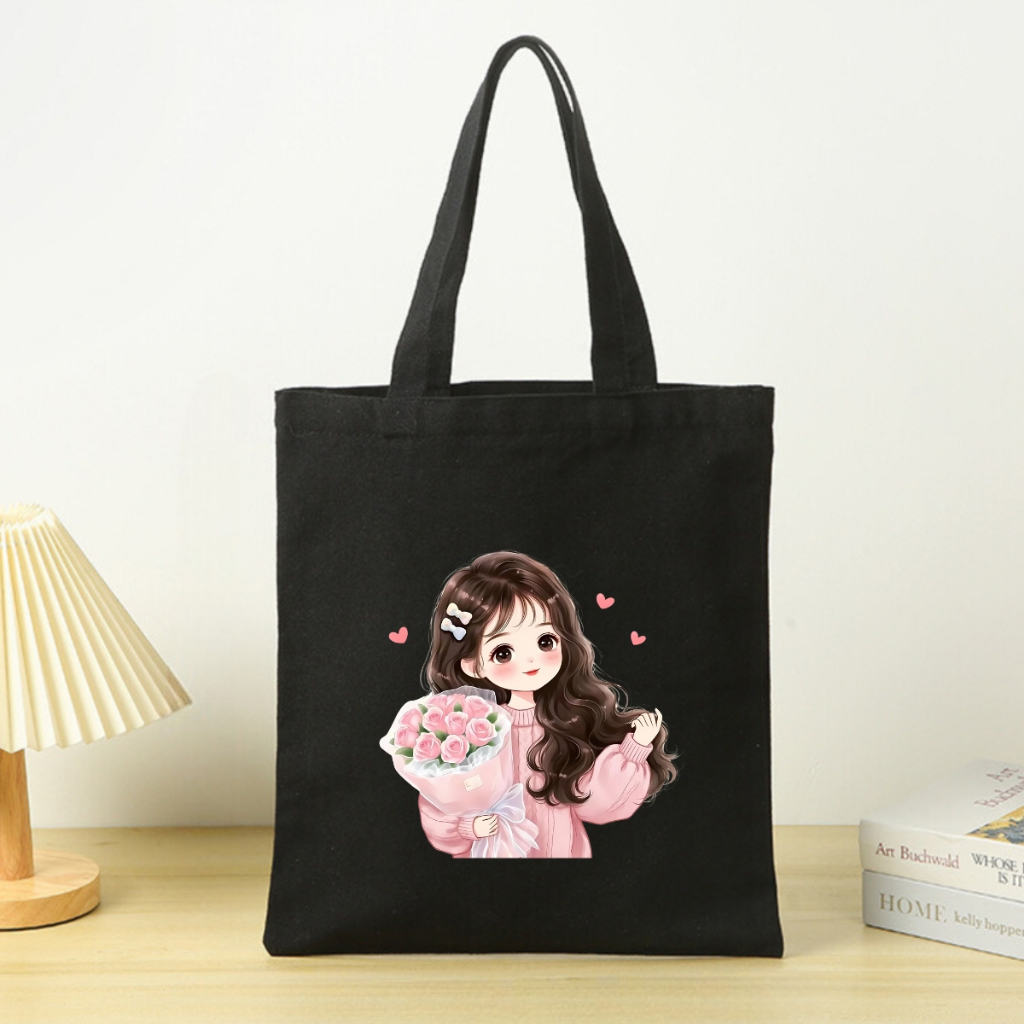 Túi tote vải canvas hình cô gái hot trend có khóa kéo và ngăn phụ We Tee - WTU01_thumbnail_17