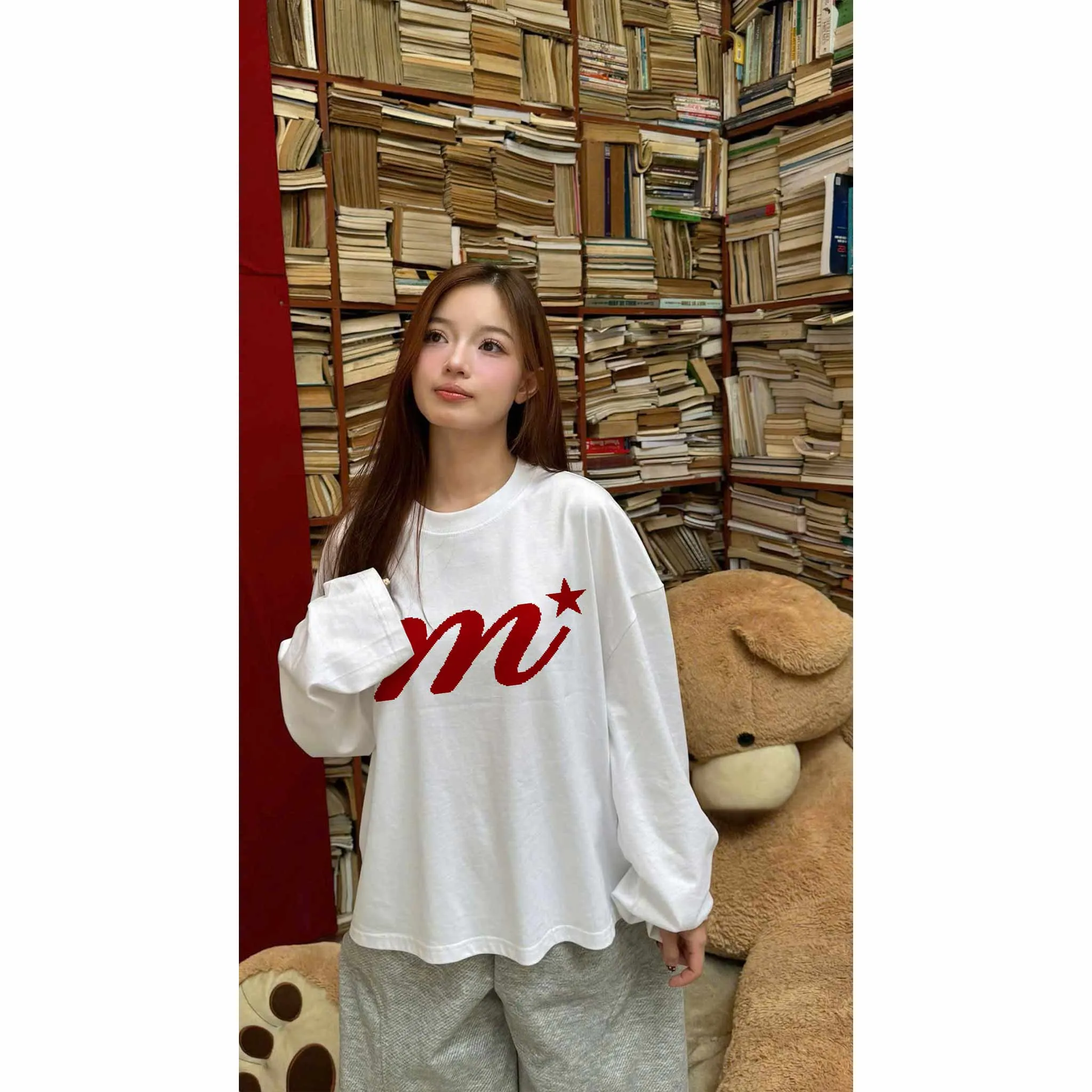 Áo thun boxy unisex Miucho cotton thoáng mát co giãn 2 chiều in chữ basic 2694_thumbnail_5