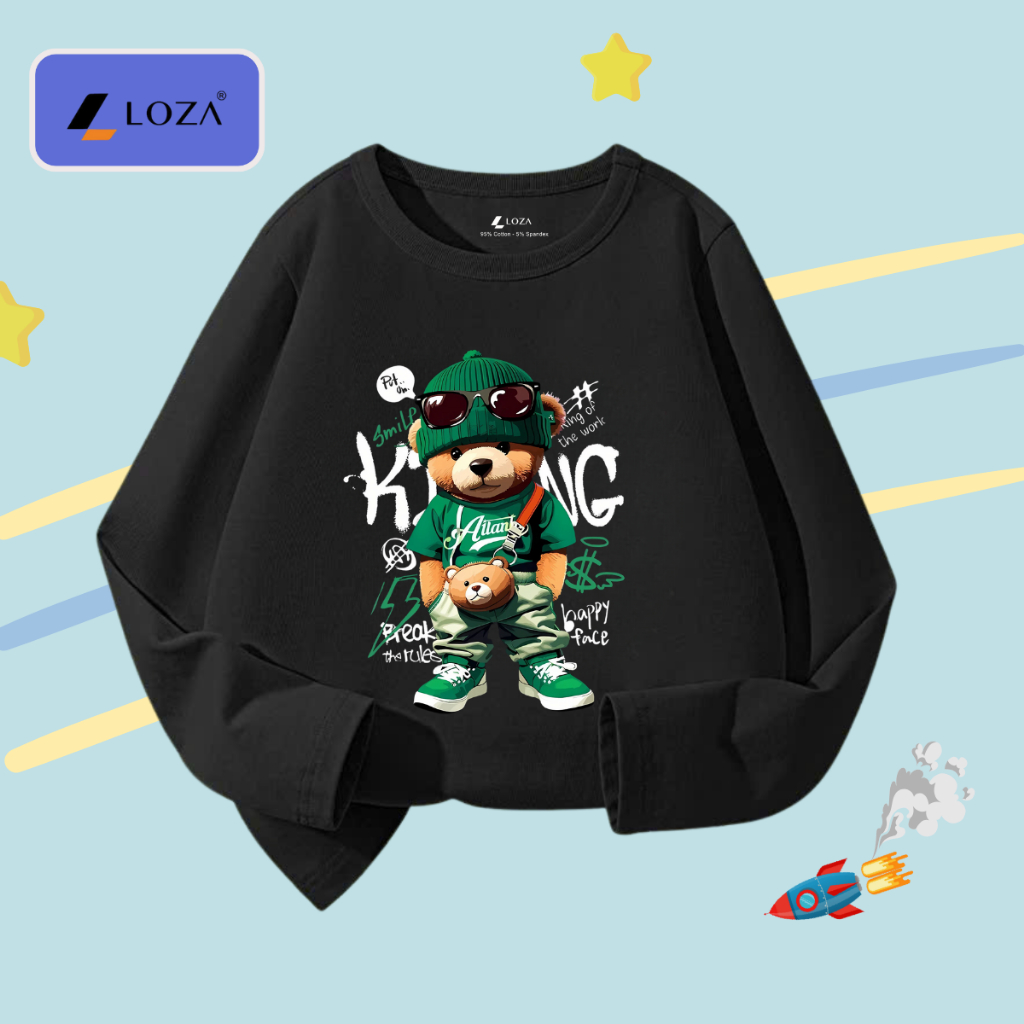Áo thun dài tay bé trai in gấu King - Loza Kids KT3250_thumbnail_5