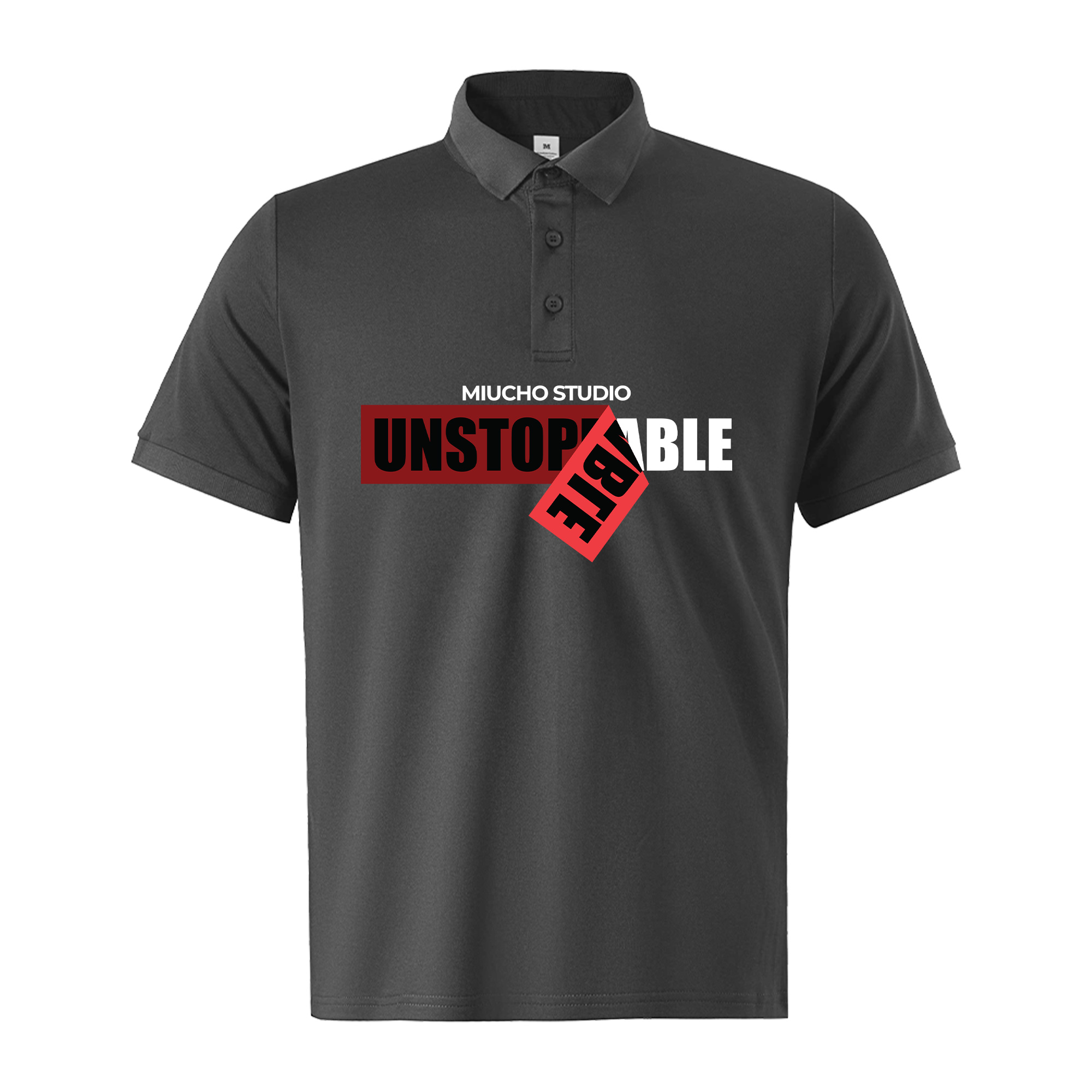 Áo polo nam đẹp form vừa 2066 Miucho Iconic cổ trụ vải cá sấu polyester thoáng mát in typography_thumbnail_13