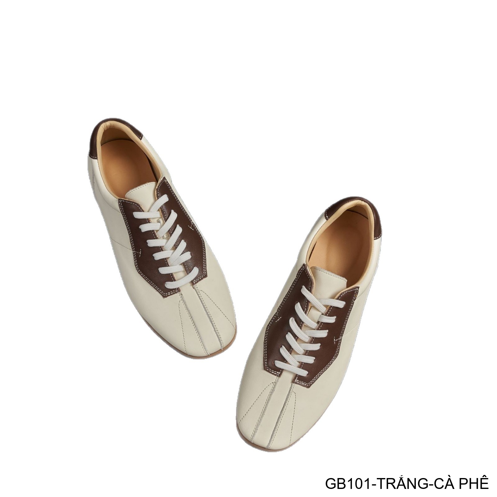 GB101 - Giày thể thao nam phối màu trắng đen và trắng cà phê, đế cao su êm chân, phong cách casual_thumbnail_11