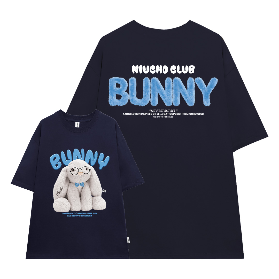 Áo thun thỏ Bunny form rộng local brand ATD1257 Miucho tay ngắn cổ tròn in mix_thumbnail_17