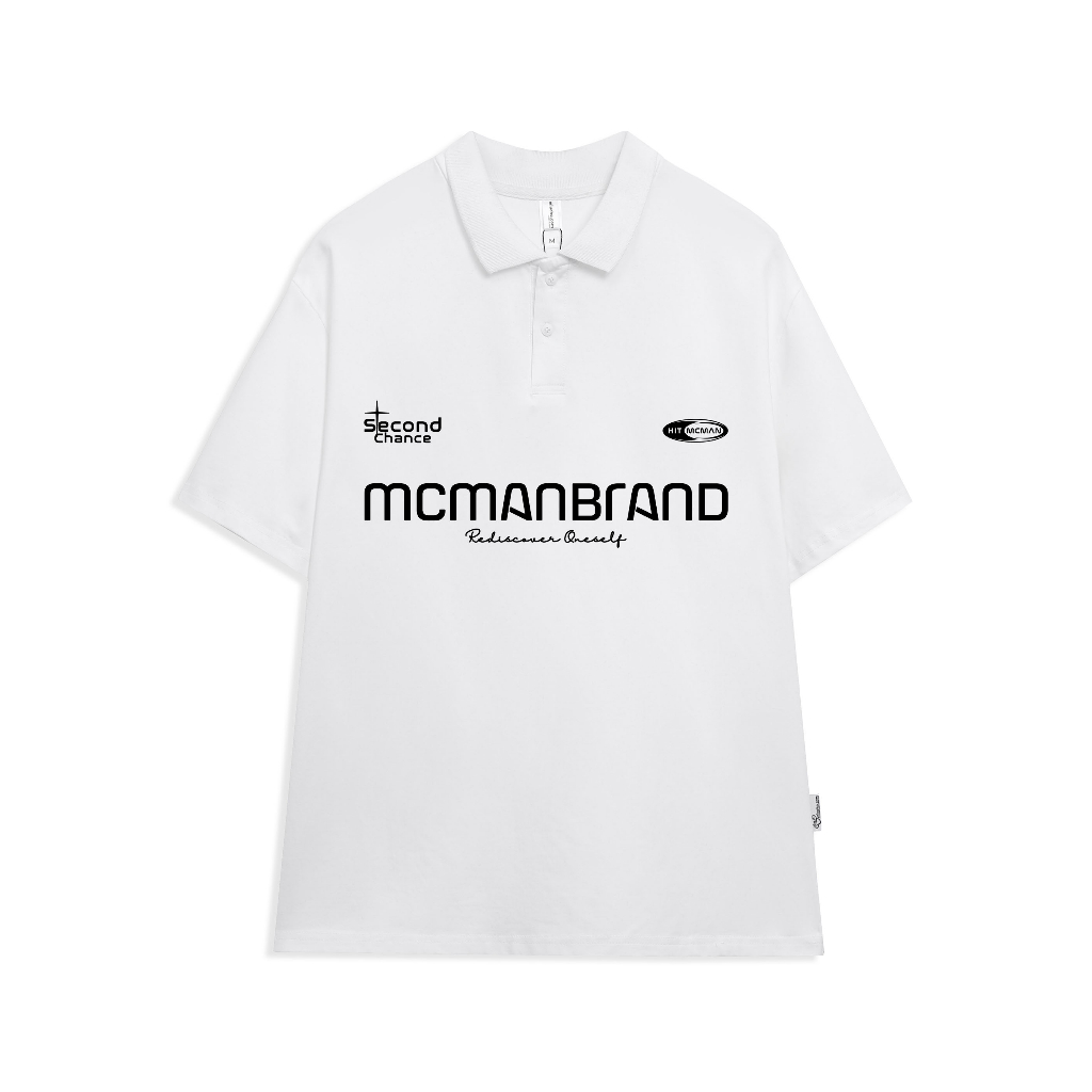 Áo polo nam form rộng đẹp PLD194 Miucho Man tay lỡ vải cotton mềm mại cho nam in Typography_thumbnail_2