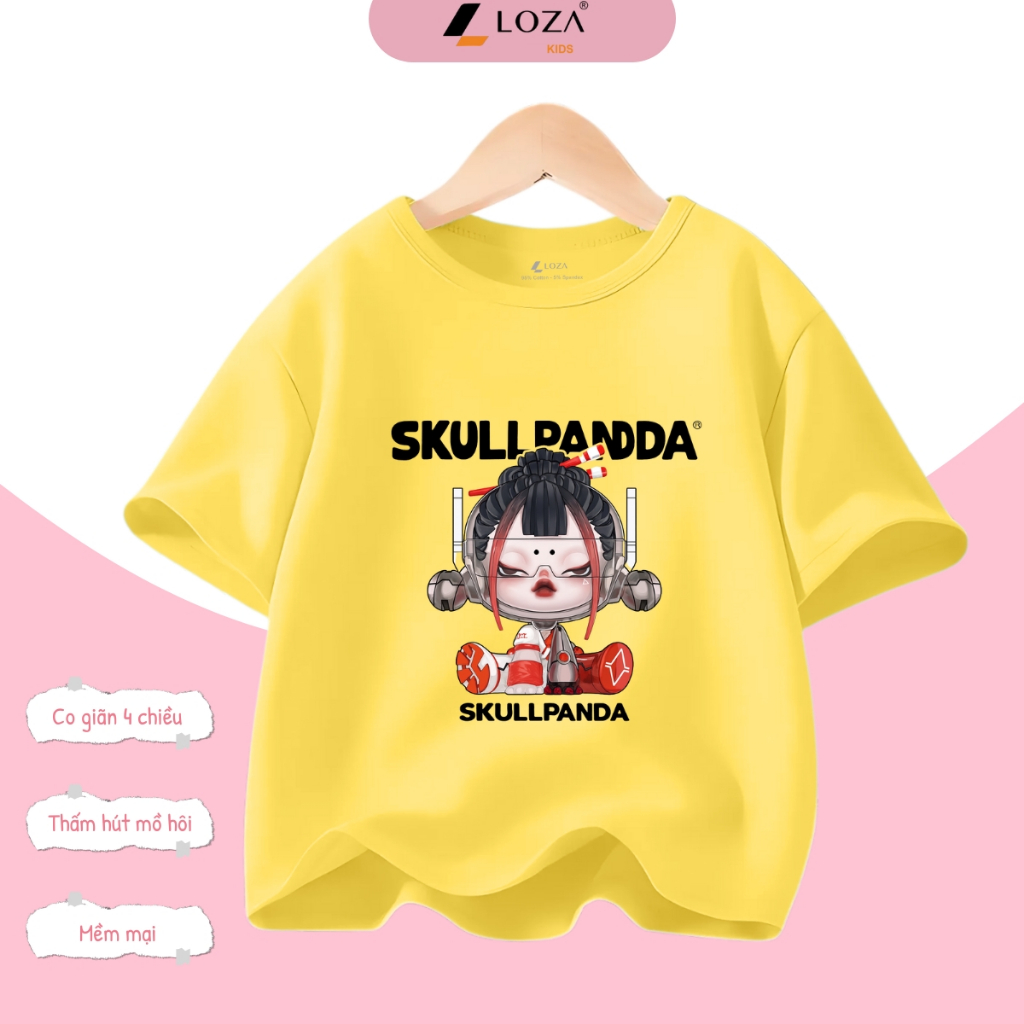 Áo thun bé gái in hình BST SKULLPANDA Hot trend - Loza Kids AT006_thumbnail_7