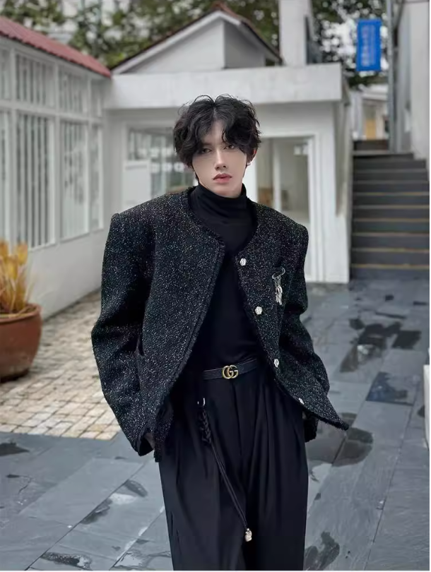 Áo Khoác Tweed Đen Six Sense_thumbnail_2