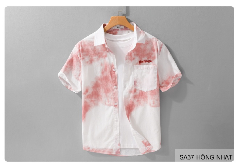 SA37 - Áo sơ mi nam tay ngắn cổ lật in hoa tie-dye phong cách Hàn Quốc mùa hè_thumbnail_6