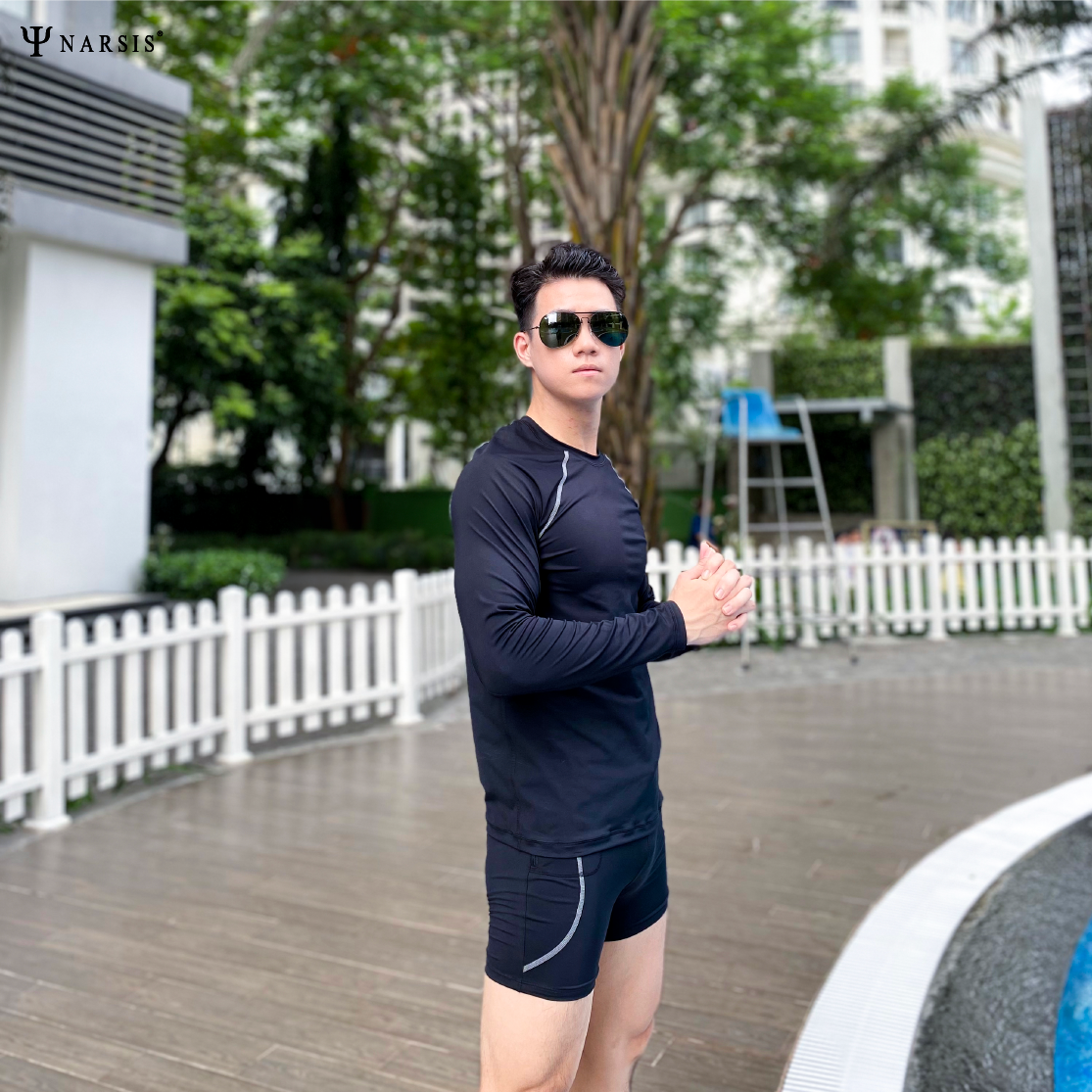 Áo bơi nam Narsis QD24001 chất liệu polyamide, nhanh khô, thoải mái khi vận động._thumbnail_4