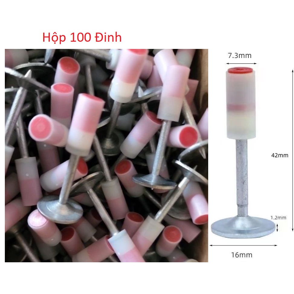 Hộp 100 đinh nấm hạt nổ cỡ 7.3mm dùng cho máy bắn đinh, bắn xuyên bê tông, sắt, thạch cao_thumbnail_0