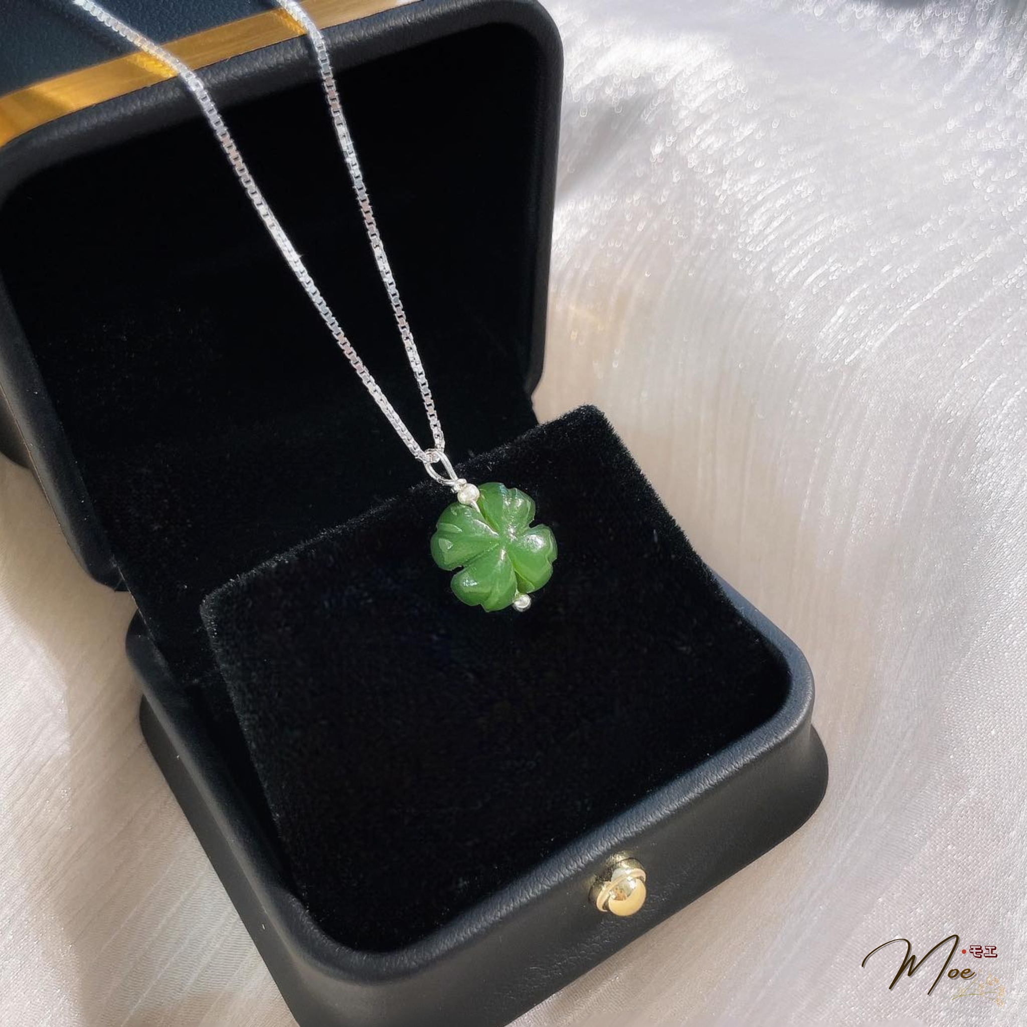 D253 - Dây chuyền cỏ 4 lá ngọc bích_thumbnail_2