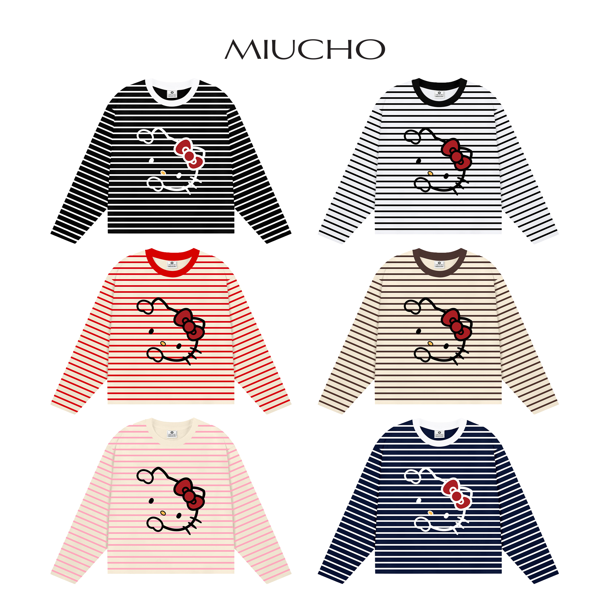 Áo thun nữ form boxy tay dài Miucho vải borip thoáng mát dày dặn hello kitty in mix 2692_thumbnail_11