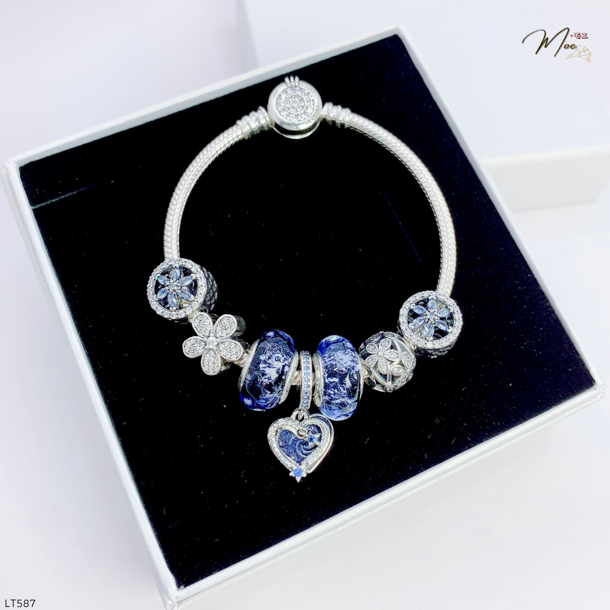 LT587 - Vòng Pandora Trái tim xanh dương_thumbnail_2