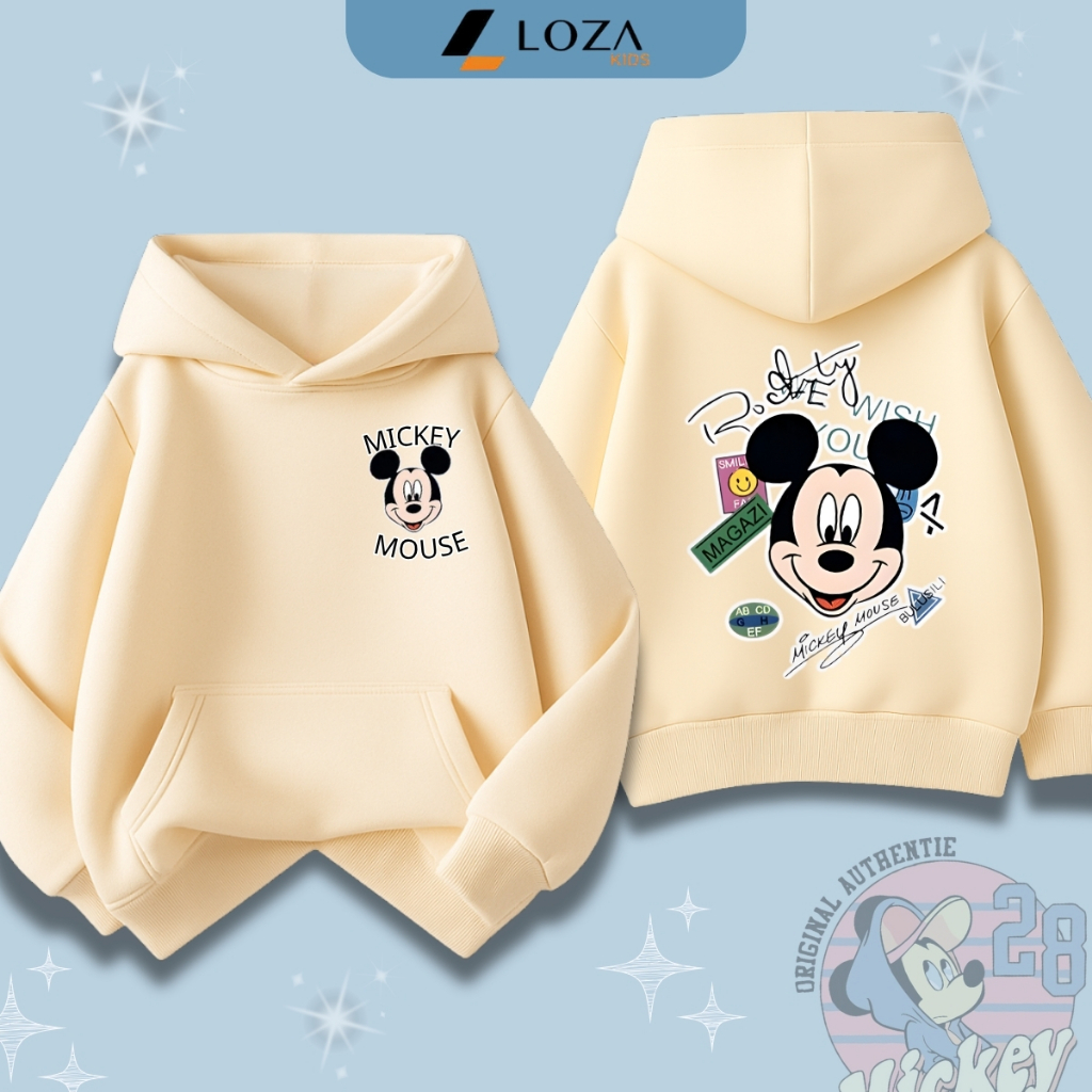 Áo nỉ hoodie bé trai in hình Mickey - Loza Kids HN3389