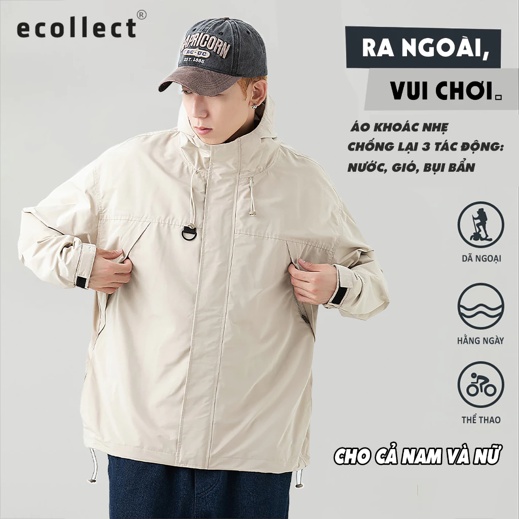 Áo khoác nam có mũ chống nước dáng rộng ECOLLECT_thumbnail_3