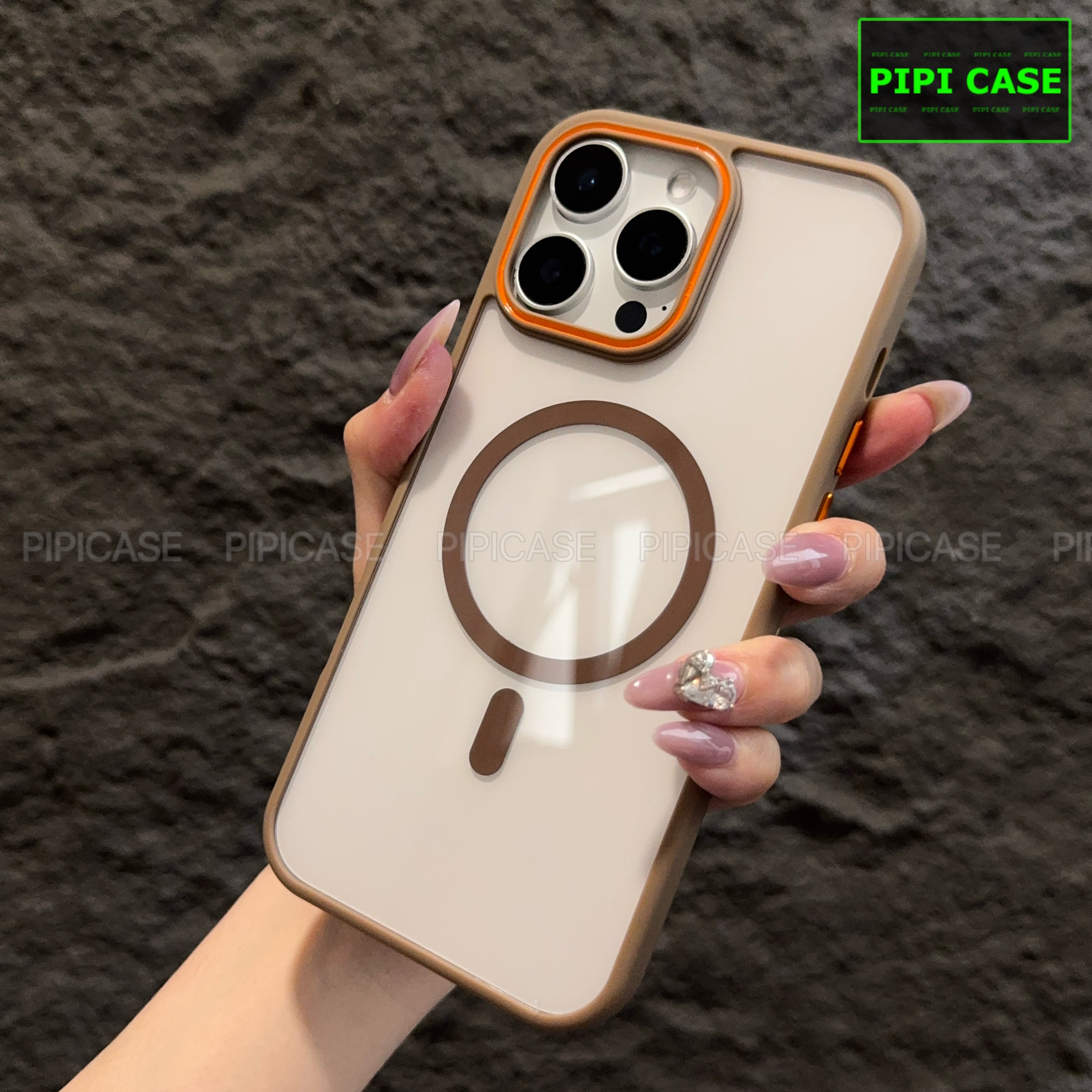Ốp Lưng iPhone 16 Pro - KM Color - Nâu