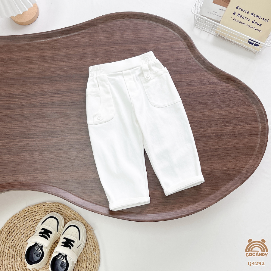 Quần dài kaki TRẮNG 2 túi ốp phối cúc_thumbnail_3