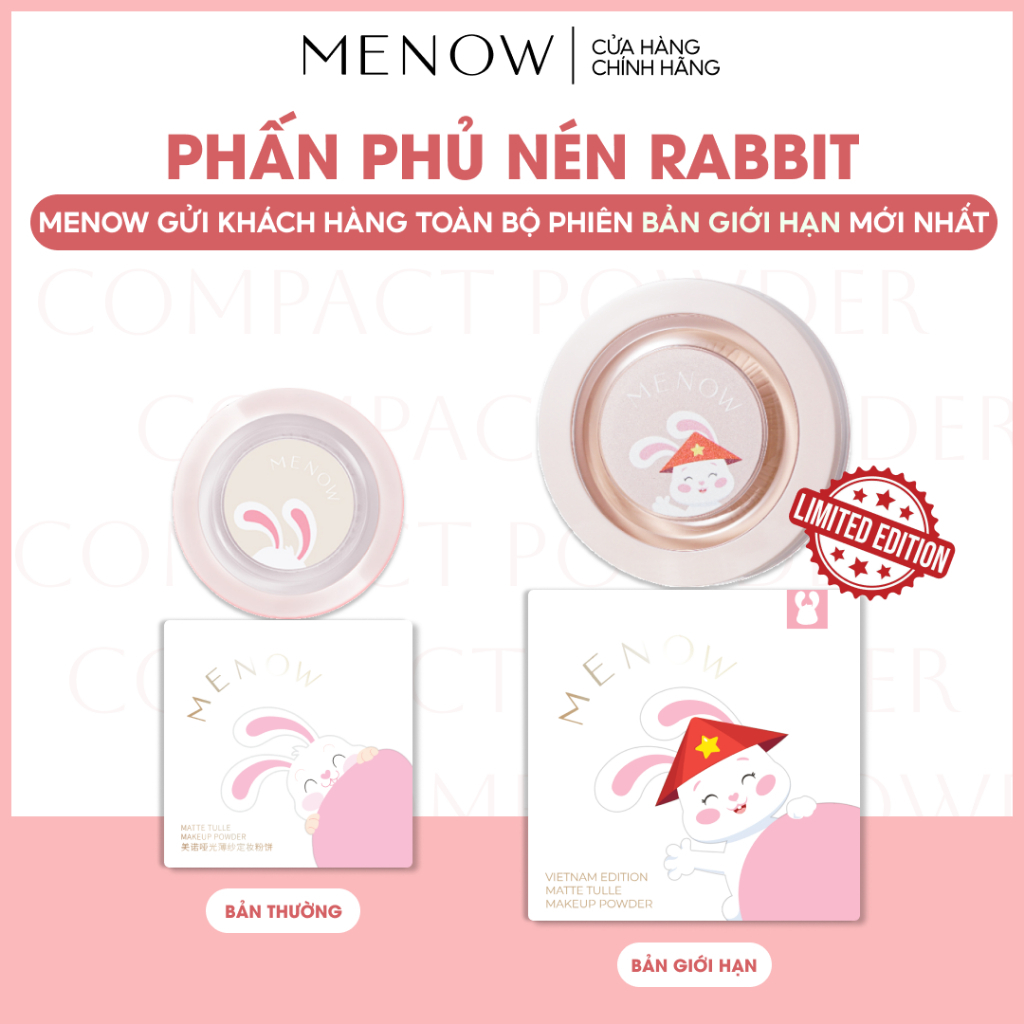 [MENOW] Phấn phủ nén Menow Rabbit Compact Powder  kiềm dầu 8.5g