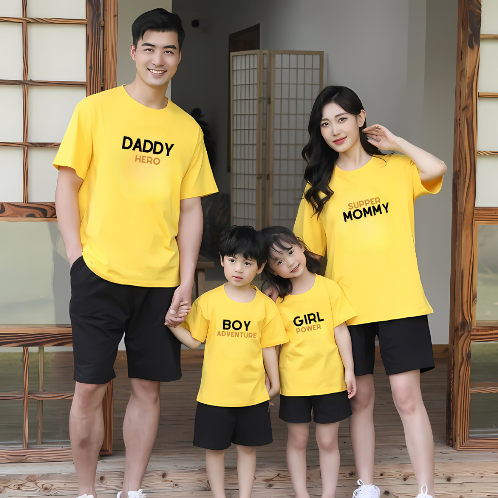 Áo thun gia đình 3-4-5 người in chữ Daddy, Mommy, Boy, Girl - LOZA G0180_thumbnail_0