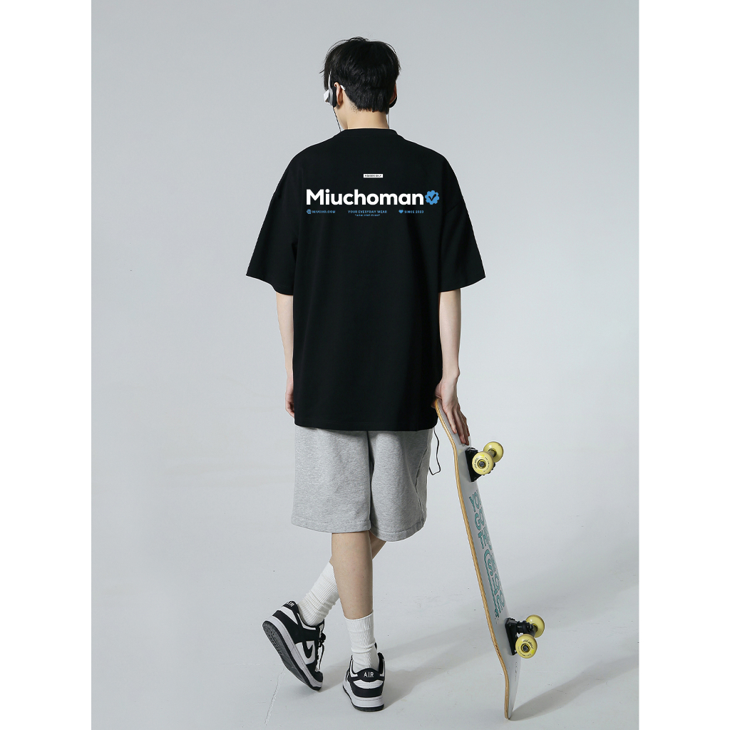 Áo thun nam form rộng ATD269 Miucho Man cotton cổ tròn in basic_thumbnail_4