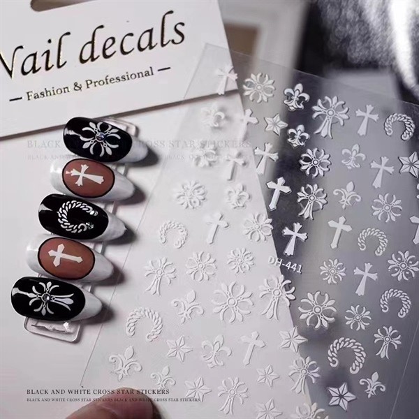 Sticker Hoa văn + họa tiết DH-441 - Trắng