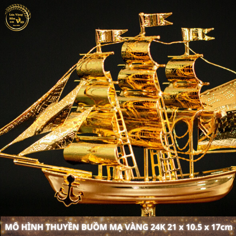 THUYỀN BUỒM MẠ VÀNG 24K 21x10.5x17cm_thumbnail_4