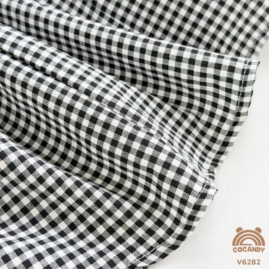 Váy sát nách ĐEN chấm bi nhún phối 2 nơ_thumbnail_3