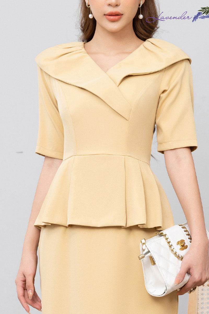 Đầm ôm peplum cổ choàng D2446_thumbnail_4
