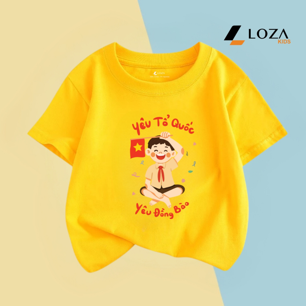 Áo thun trẻ em in hình 'Bé trai Yêu Tổ Quốc - Yêu đồng bào' - Loza Kids AT3174_thumbnail_3
