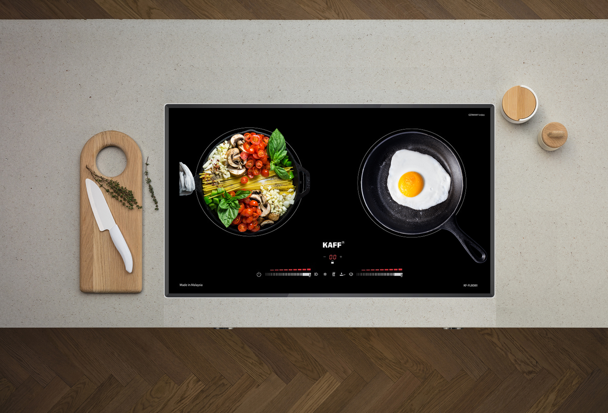 Bếp từ Kaff KF-FL808II - Bảng điều khiển Slider Control