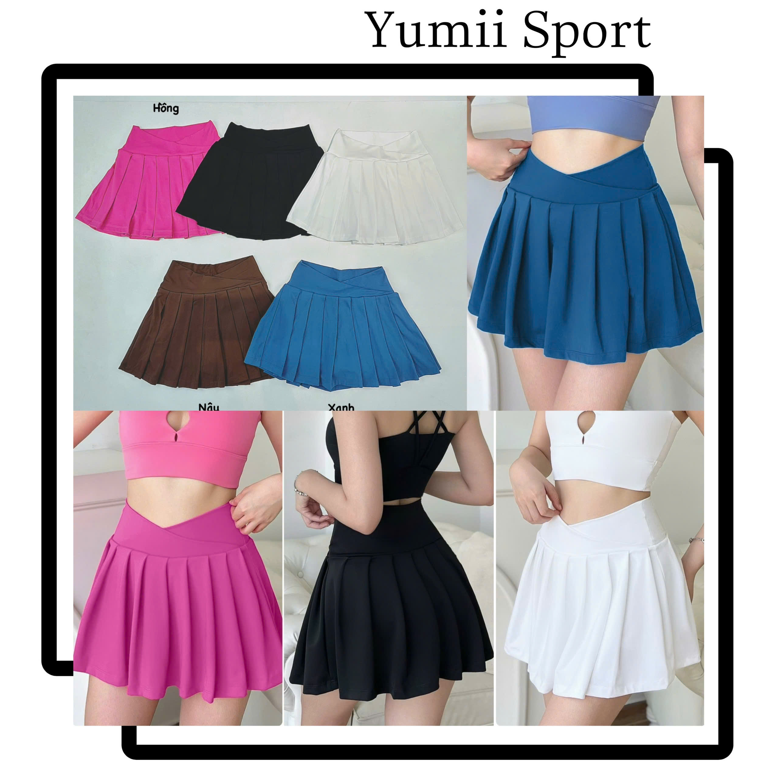 Váy Ngắn Thể Thao Dáng Tennis, Phối Cạp Chéo Cá Tính_thumbnail_3