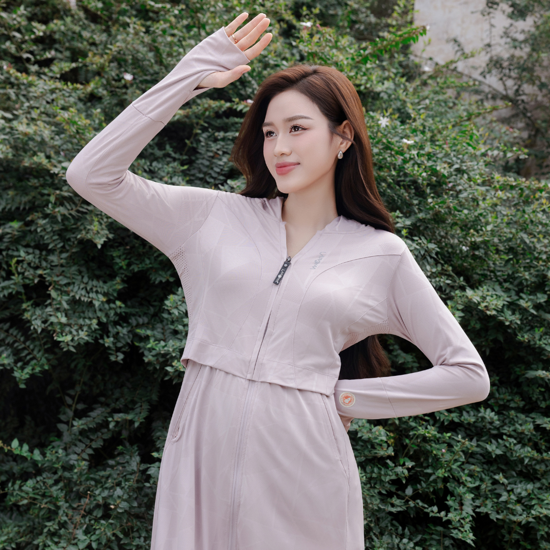 AN23 - Choàng chống nắng nữ 2 lớp dệt