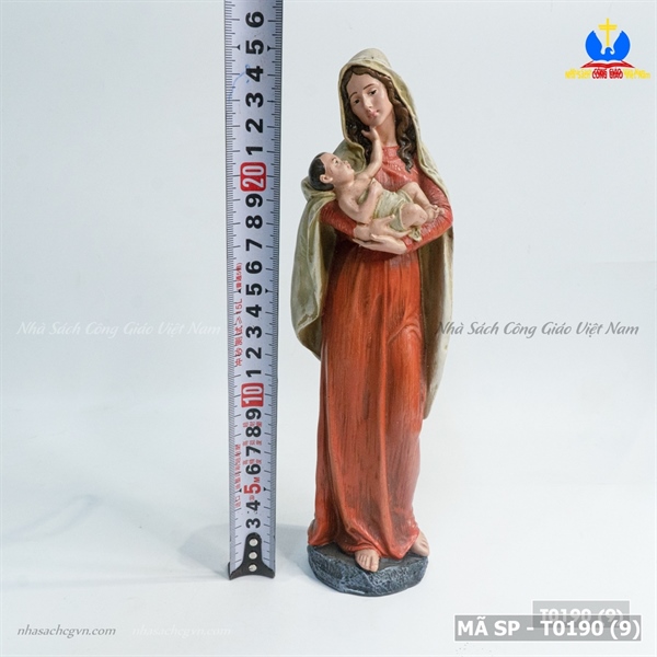 Tượng Mẹ bồng Chúa đỏ 25cm_thumbnail_4