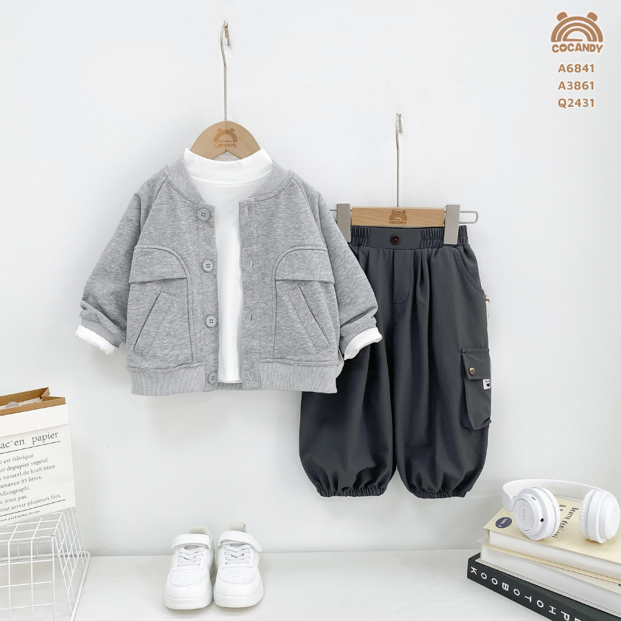 Áo khoác bomber XÁM NHẠT súp túi_thumbnail_0