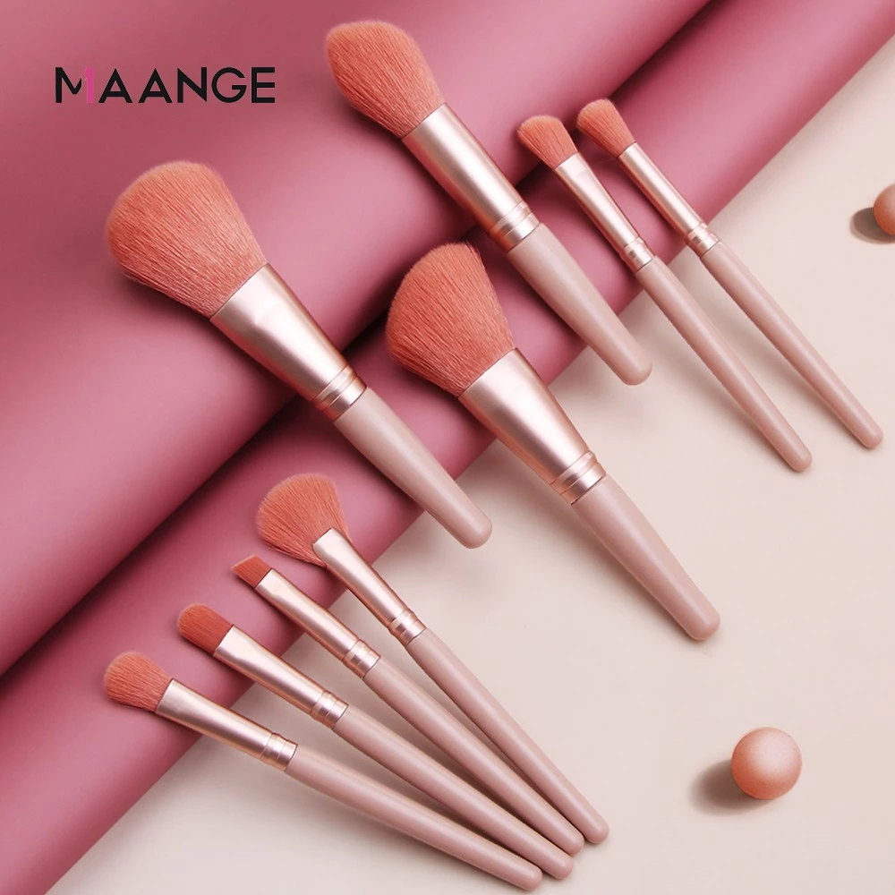 MAANGE 9Pcs Makeup Brush Fluffy Full Make up Brush Nylon Fiber Set Brush_thumbnail_2
