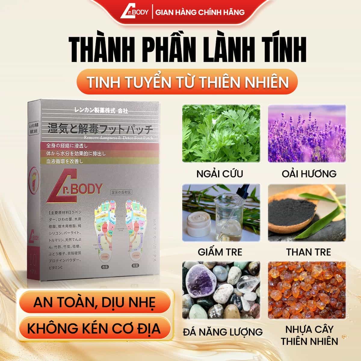 [1 HỘP] – MIẾNG DÁN CHÂN THẢI ĐỘC DR.BODY HỖ TRỢ THANH LỌC CƠ THỂ, GIẢM MỆT MỎI, NGỦ NGON SÂU GIẤC_thumbnail_4