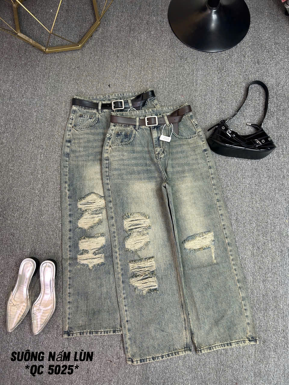 Quần suông rách 97cm dành cho nấm lùn bigsize QJ5025 dành cho nàng béo mập từ 55-90kg_thumbnail_4