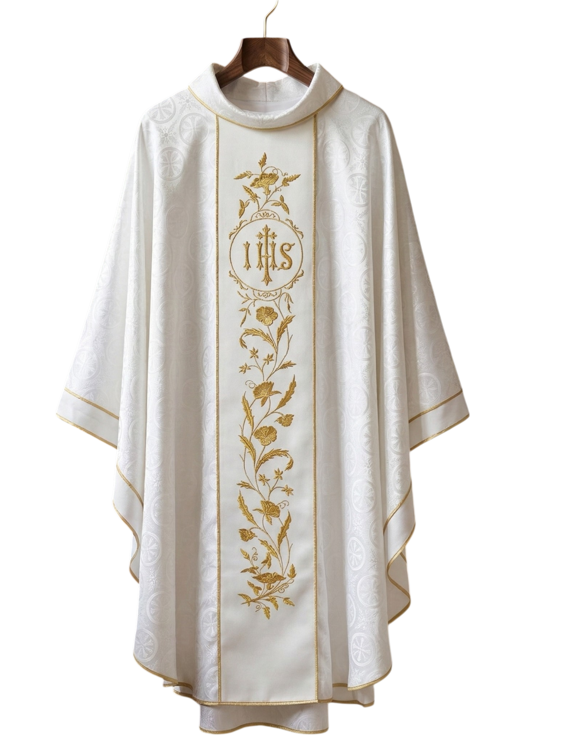 Áo lễ gấm trắng Thánh Giá