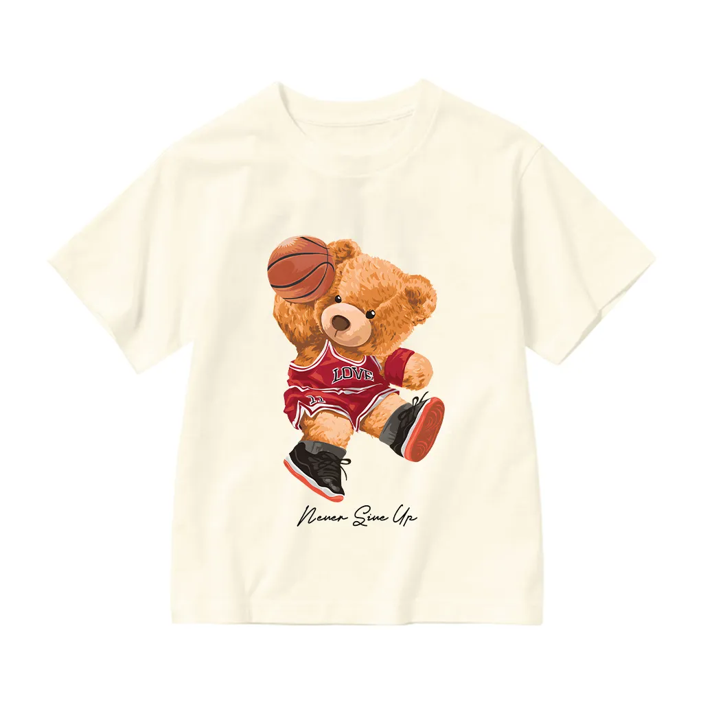 Áo thun cho bé trai bé gái Kado vải cotton dày dặn thoáng mát Gấu Teddy in artwork 2911_thumbnail_10