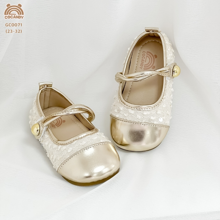 Giày búp bê kim sa BE mũi ĐỒNG COCANDY